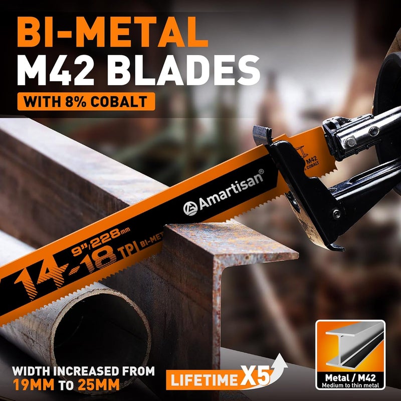Amartisan Bi-Metal Reciprocating Saw Blade ((25-Piece) M42 Cobalt Bi-Metal Sawzall Blades) - Image 5